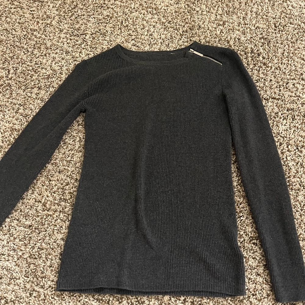 Michael Kors Dark Gray Ribbed Sweater